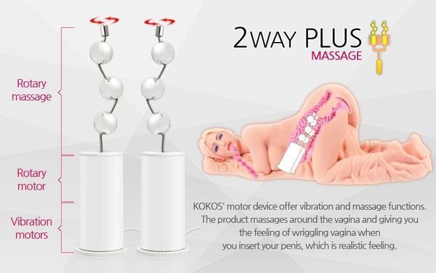 Мастурбатор Kokos Valentina 2WayPlus з функцією масажу та вібрацією SO1269 фото