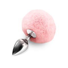 Металлическая анальная пробка М Art of Sex - Metal Butt plug Rabbit Tail Soft pink, диаметр 3,4 см SO6692 фото