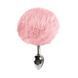 Металлическая анальная пробка М Art of Sex - Metal Butt plug Rabbit Tail Soft pink, диаметр 3,4 см SO6692 фото 2
