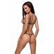 Откровенные трусики-стрепы с кружевом Passion Exclusive SOLON THONG S/M, black PS28005 фото 2
