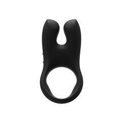 Эрекционное виброкольцо с двойной стимуляцией клитора Fun Factory NŌS black, 2 мотора SX0973 фото