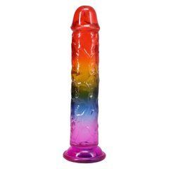Фалоімітатор Doc Johnson Crystal Jellies - 8.5 Inch Сlassic Dong - Rainbow SX4440 фото