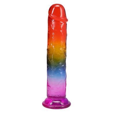 Фалоімітатор Doc Johnson Crystal Jellies - 8.5 Inch Сlassic Dong - Rainbow SX4440 фото
