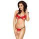 Комплект белья Passion COCTAIL BIKINI XXL/XXXL, red, лиф с бантиками, стринги-ниточки EL11203 фото 1