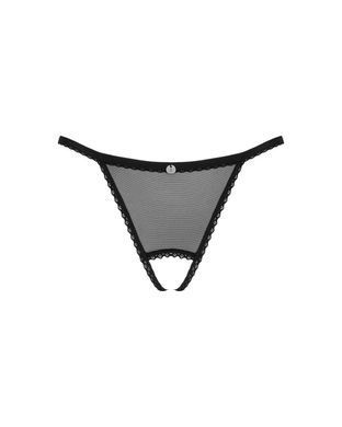 Прозрачные стринги с доступом Obsessive Celia Noir crotchless thong XS/S SO7871 фото