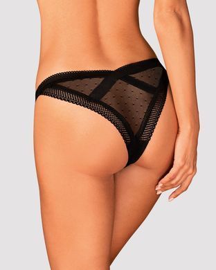 Кружевные трусики с заниженной талией Obsessive Estiqua panties XS/S, black SO7705 фото