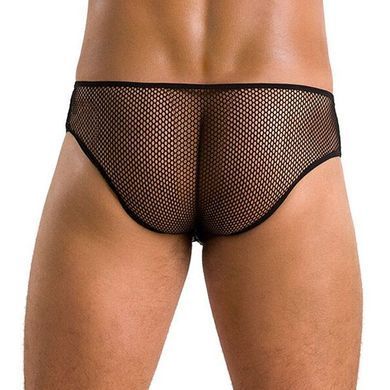 Чоловічі труси зі шнурівкою Passion 035 SLIP RICHARD XXL/XXXL Black, екошкіра, сітка SO7578 фото