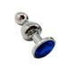 Металева анальна пробка Wooomy Lollypop Double Ball Metal Plug Blue L діаметр 3,5 см, довжина 10,5см SO7419 фото 3