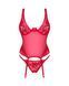 Прозрачный корсет Obsessive Lacelove corset XS/S Red, кружево, подвязки для чулок SO8649 фото 3