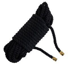 Мотузка для шибарі LOCKINK SEVANDA Shibari Pratice Rope, чорна, 8 м, нейлон+бавовна SX0880 фото