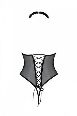 Эротическое боди Passion TRISHA BODY, S/M, black, с открытыми чашками SO9742 фото