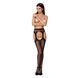 Мереживні колготки-бодістокінги Passion S014 One Size, Black, імітація панчіх та пояса з гартерами PSS014B фото 3