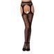 Мереживні колготки-бодістокінги Passion S014 One Size, Black, імітація панчіх та пояса з гартерами PSS014B фото 1