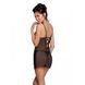 Сорочка с вырезами на груди, стринги Passion LOVELIA CHEMISE XXL/XXXL, black SO4761 фото 2