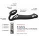 Безремневой страпон с вибрацией Strap-On-Me Vibrating Black M, диаметр 3,8см, пульт ДУ, регулируемый SO3354 фото 4