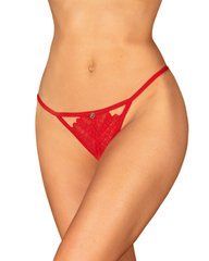 Трусики с доступом Obsessive Ingridia crotchless thong XS/S, красные SO9043 фото