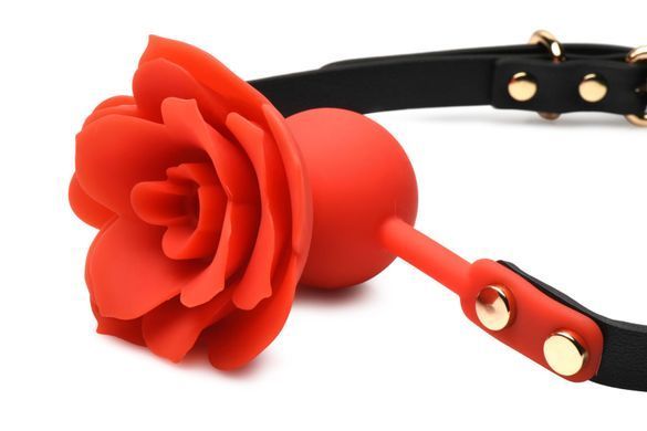 Силиконовый кляп с розой Master Series: Blossom Silicone Rose Gag &ndash; Red SO8801 фото