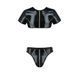 Комплект чоловічої білизни під латекс Passion 057 SET PETER L/XL Black, кроп-топ, стринги SO7633 фото 5