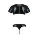 Комплект чоловічої білизни під латекс Passion 057 SET PETER L/XL Black, кроп-топ, стринги SO7633 фото 6