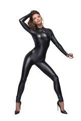 Комбинезон Noir Handmade F162 Powerwetlook overall with leash and two-way zipper, L, мокрый эффект SX0043 фото