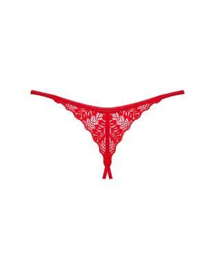 Трусики с доступом Obsessive Ingridia crotchless thong M/L, красные SO9044 фото