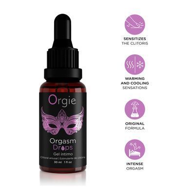 Возбуждающие капли для клитора Orgie Orgasm Drops, 30 мл, эффект разогрева и охлаждения SX1529 фото
