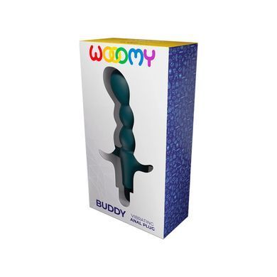 Анальний вібростимулятор Wooomy Buddy, темно-зелений, гнучкий, 10 режимів вібрації, знімна віброкуля SX0812 фото