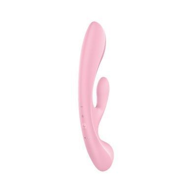 Двусторонний вибратор-кролик Satisfyer Triple Oh Pink, 3 мотора, рукоятка-массажер SO7780 фото