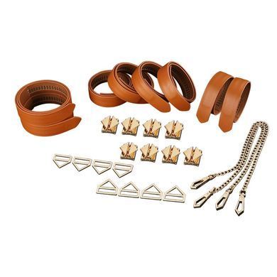 Набір для бондажу LOCKINK 8-Bondage-Straps Restraint Set, коричневий, 8 ременів з натуральної шкіри SX0834 фото