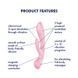 Двусторонний вибратор-кролик Satisfyer Triple Oh Pink, 3 мотора, рукоятка-массажер SO7780 фото 7