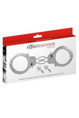 Строгие металлические наручники Fetish Tentation Soft adjustable metal wrist cuffs SX1093 фото