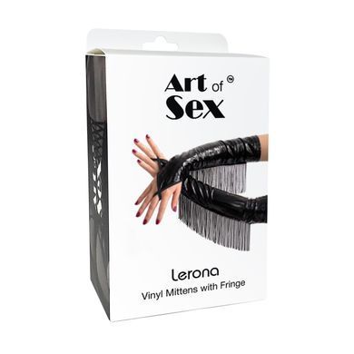 Виниловые митенки Art of Sex - Lerona, размер L, цвет черный SX4714 фото