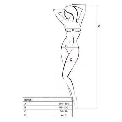 Бодістокінг Passion BS066 One Size, White, комбінезон, імітація панчіх і пояса з гартерами PBS066W фото
