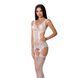 Бодістокінг Passion BS066 One Size, White, комбінезон, імітація панчіх і пояса з гартерами PBS066W фото 1