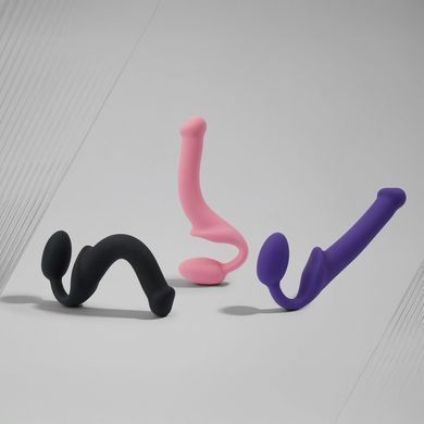 Безремінний страпон Strap-On-Me Rose M, повністю регульований, діаметр 3,3 см SX2568 фото