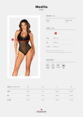 Боди Obsessive Medilla teddy XL/2XL SO9048 фото