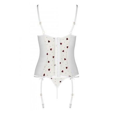 Корсет с подвязками, стринги Passion LOVELIA CORSET L/XL, white SO4768 фото