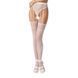 Сітчасті панчохи-стокінги Passion S016 One Size, White, імітація ажурного пояса з гартерами PSS016W фото 1