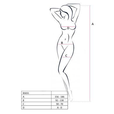 Бодистокинг Passion BS031 white, комбинезон с открытой грудью PBS031W фото