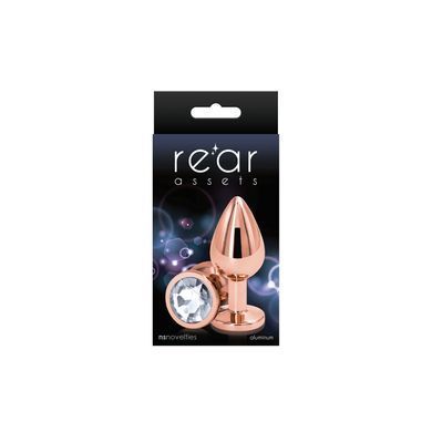 Анальна пробка NS Novelties Rear Assets - Rose Gold - Medium - Clear SX4363 фото