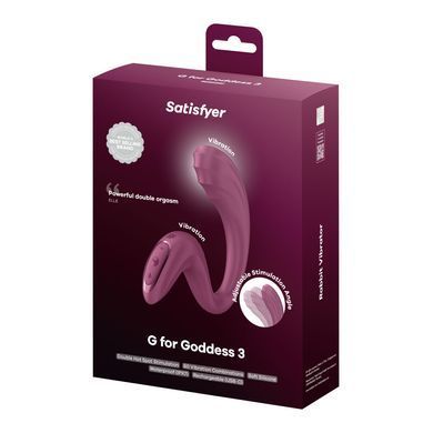 Вагинально-клиторальный вибратор Satisfyer G for Goddess 3 Wine Red (мятая упаковка!!!) SX3831-R фото