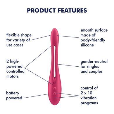 Універсальний гнучкий вібратор для пар Satisfyer Elastic Game Battery Series (м'яте паковання!!!) SX3838-R фото