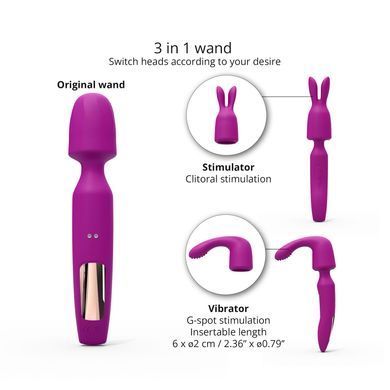 Вибромассажер с двумя насадками Love To Love R-EVOLUTION SWEET ORCHID, гибкая головка SO7376 фото