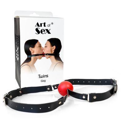 Двойной кляп Art of Sex - Twins, натуральная кожа SO9636 фото