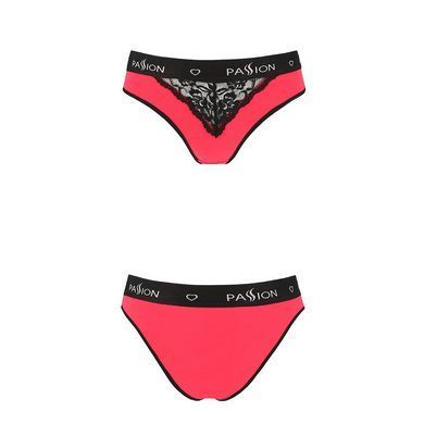 Трусики с широкой резинкой и кружевом Passion PS001 PANTIES XL, red-black SO4170 фото