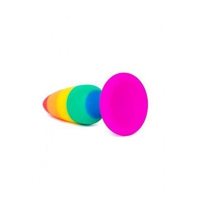 Силиконовая анальная пробка Wooomy Hiperloo Silicone Rainbow Plug M, диаметр 2,9 см, длина 11 см SO7435 фото