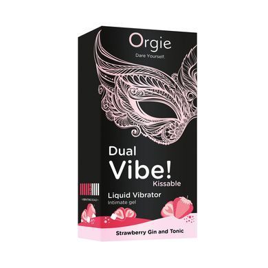 Жидкий вибратор Orgie Dual Vibe! Strawberry Gin & Tonic Kissable Liquid Vibrator, 15 мл SX1489 фото