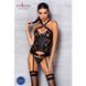 Сетчатый комплект с узором, корсет, подвязки, трусики Passion HIMA CORSET XXL/XXXL, black SO5351 фото 3