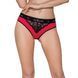 Трусики с широкой резинкой и кружевом Passion PS001 PANTIES XL, red-black SO4170 фото 1