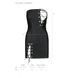 Мини-платье из экокожи Passion CELINE CHEMISE L/XL, black, шнуровка, трусики в комплекте SO6406 фото 7